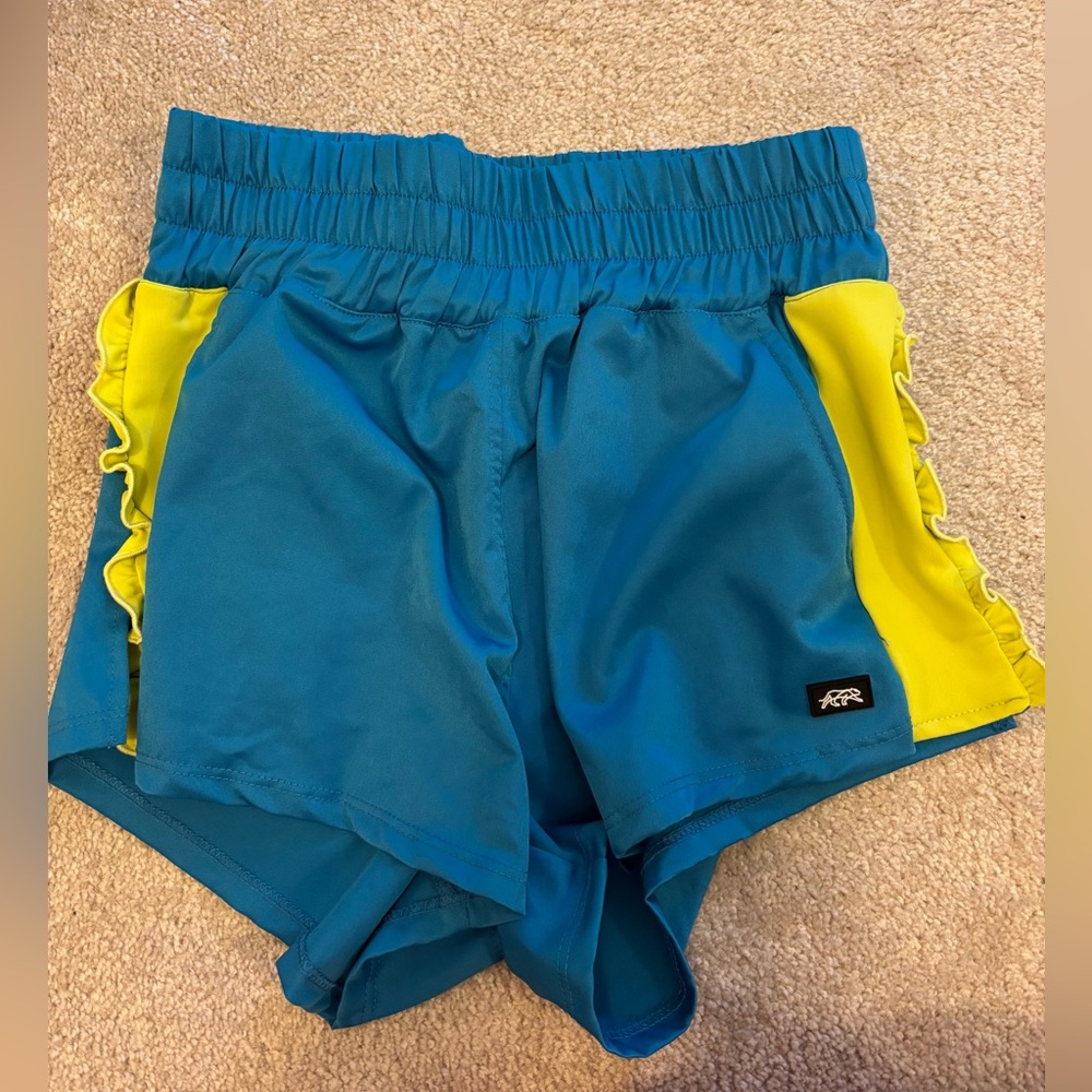 Tiger Friday Blue and Yellow Athletic Shorts